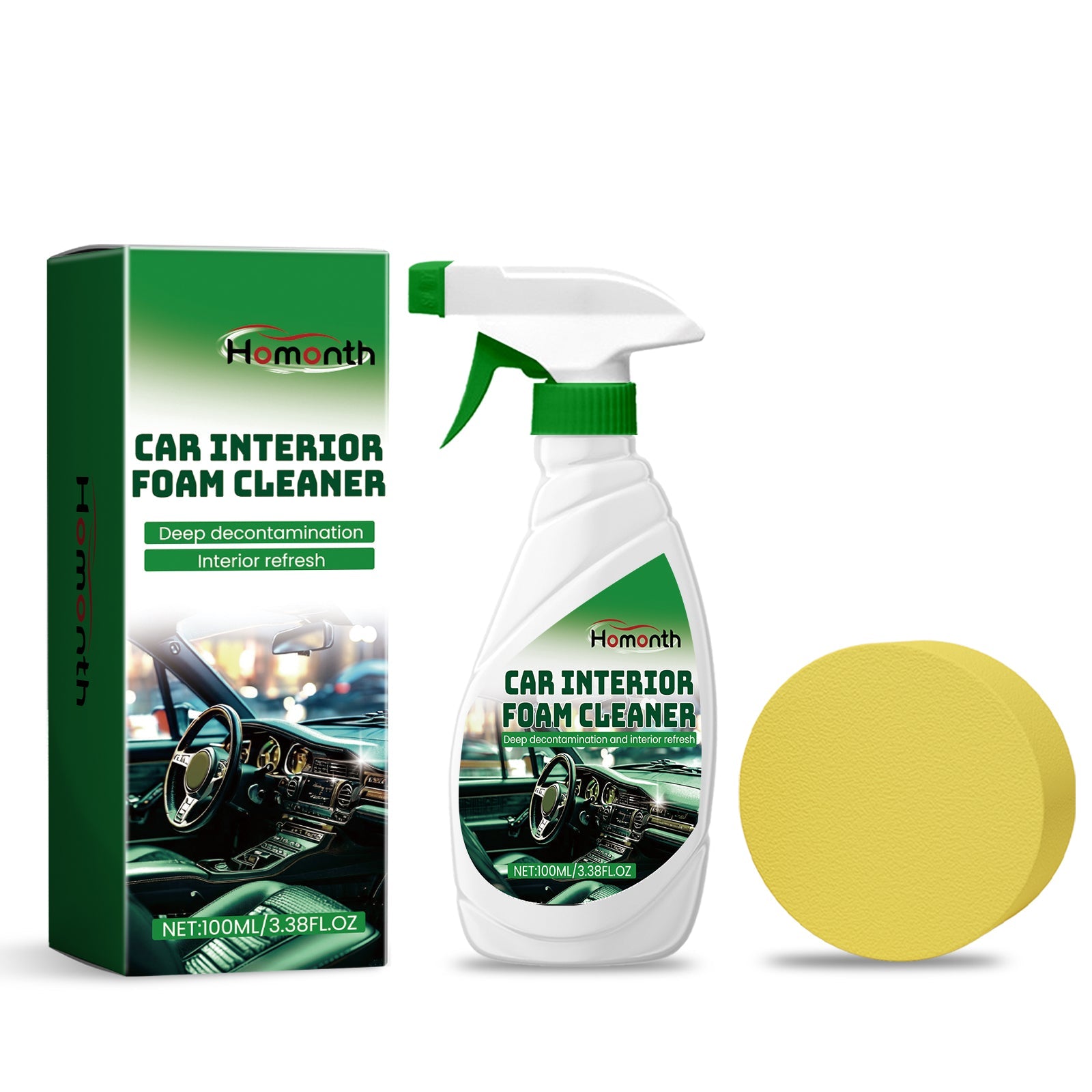 Car Interior Foam Cleaner, Seat Leather Foam Wash Free Decontamination Ceiling Retreader