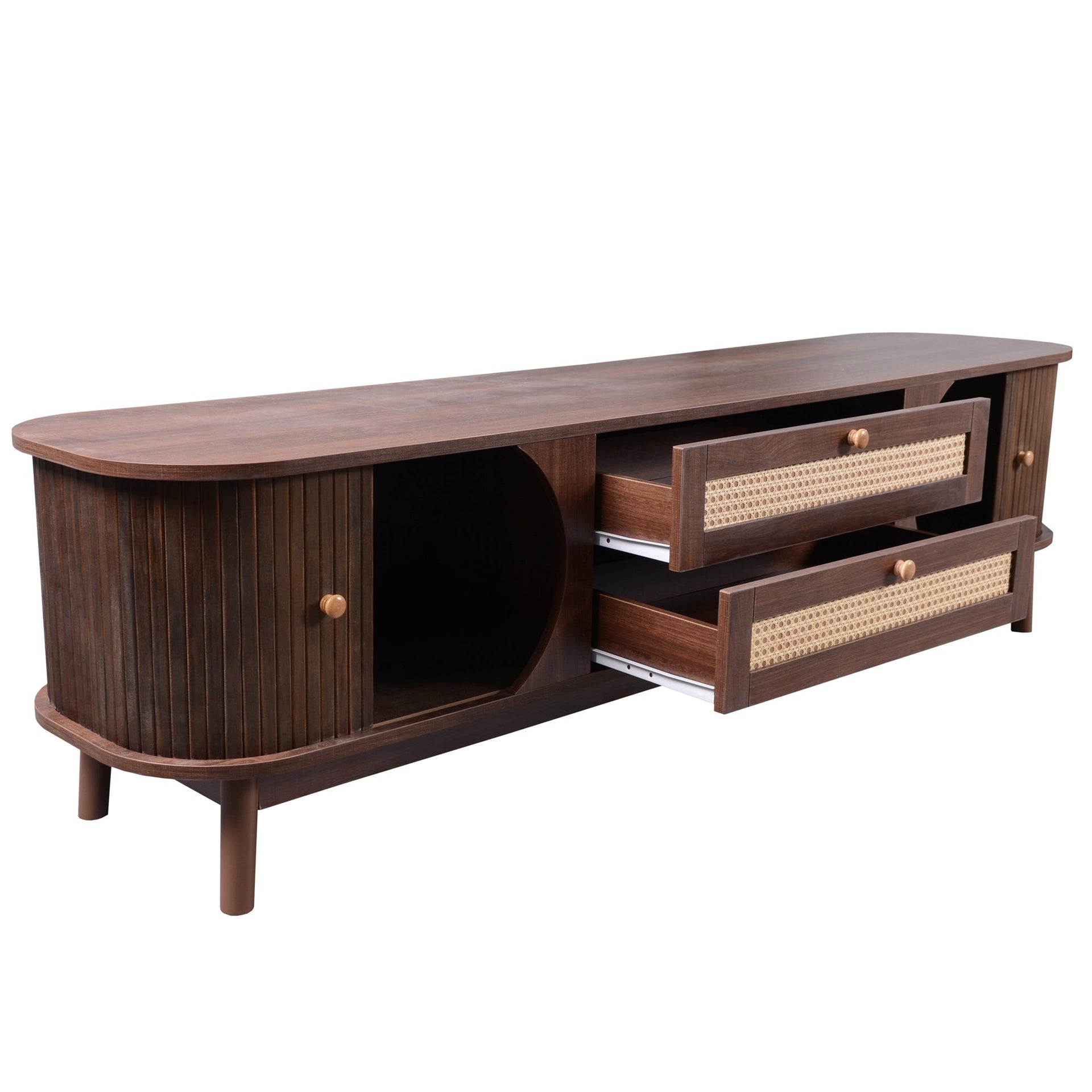 Modern Farmhouse Rattan TV Stand BLAKHOM