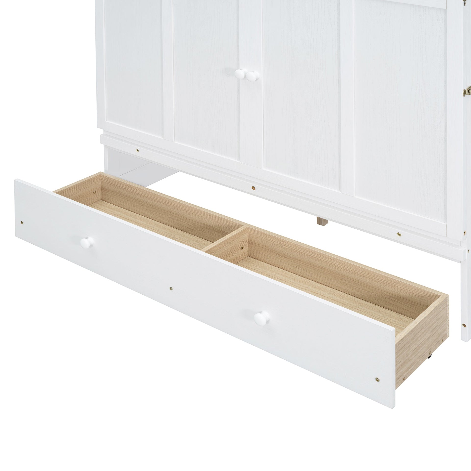 Space-Saving Full Size Murphy Bed with USB Port and Large Drawer Storage