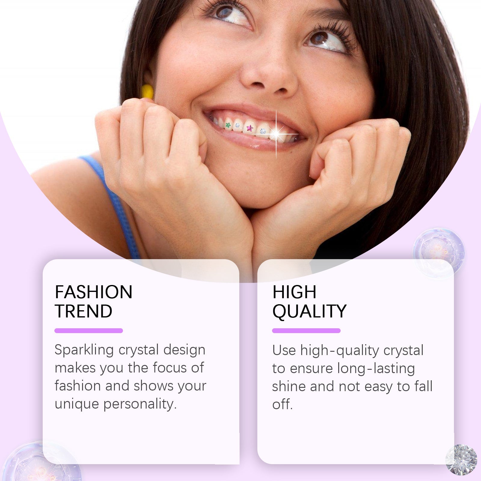 Crystal Dental Diamond Sparkle Dental Diamond Decorative Fashion Beauty Stickers To Enhance Smile Light Portable Crystal Dental Diamond