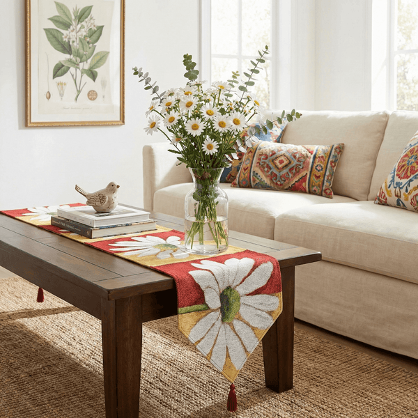 Tache Loves Me Not Daisy Tapestry Table Runner (9046)