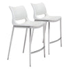 Ace Counter Stool (Set of 2) White & Silver