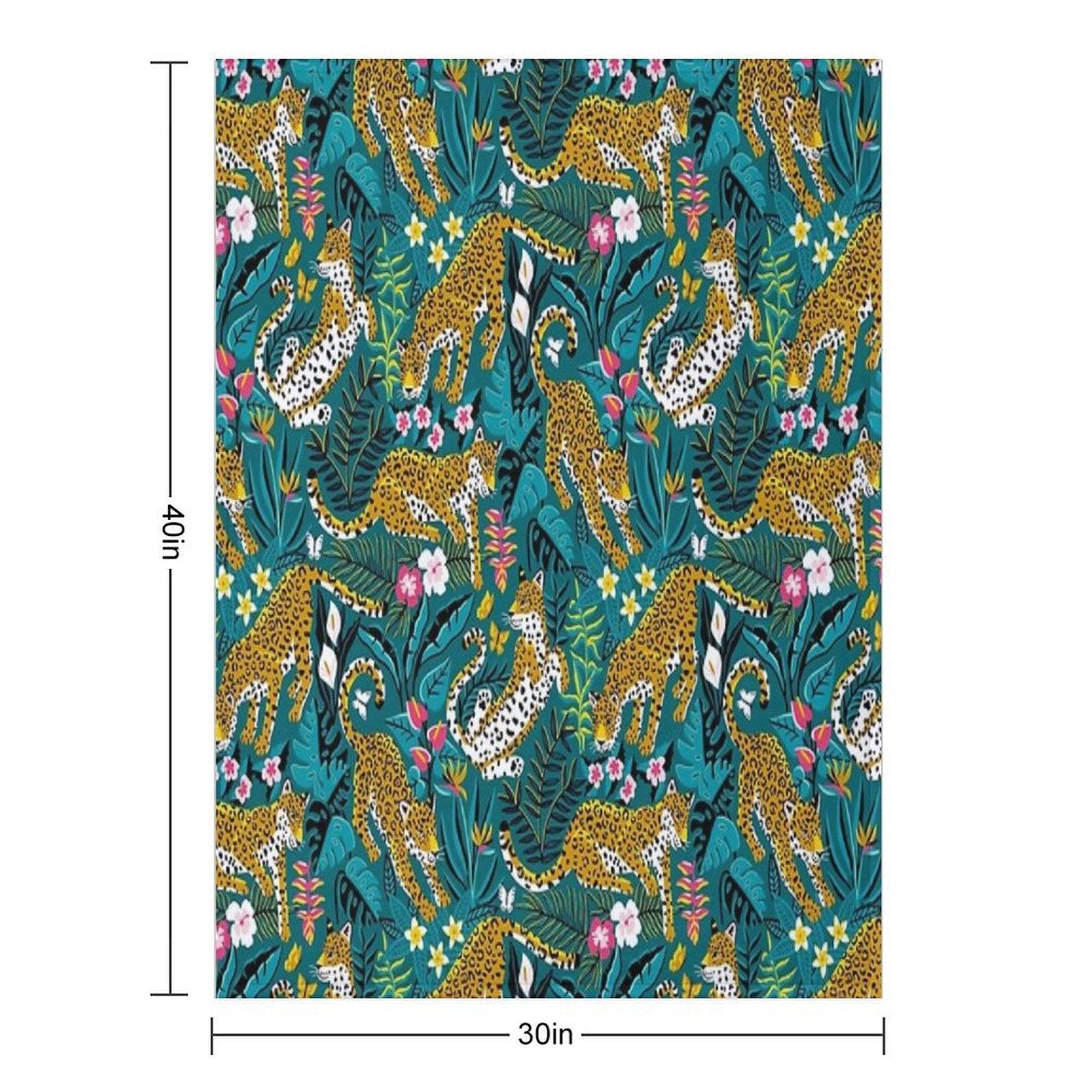 Dancing Jaguar Jungle Throw Blanket