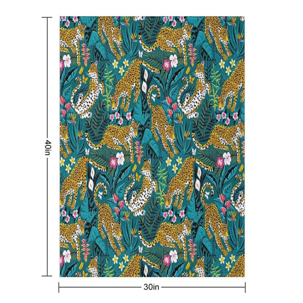 Dancing Jaguar Jungle Throw Blanket