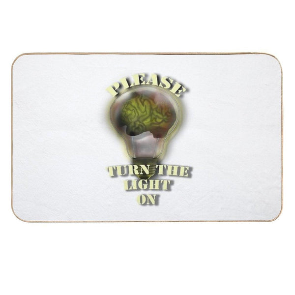 Brain in Light Bulb  Odorless Bath Mat