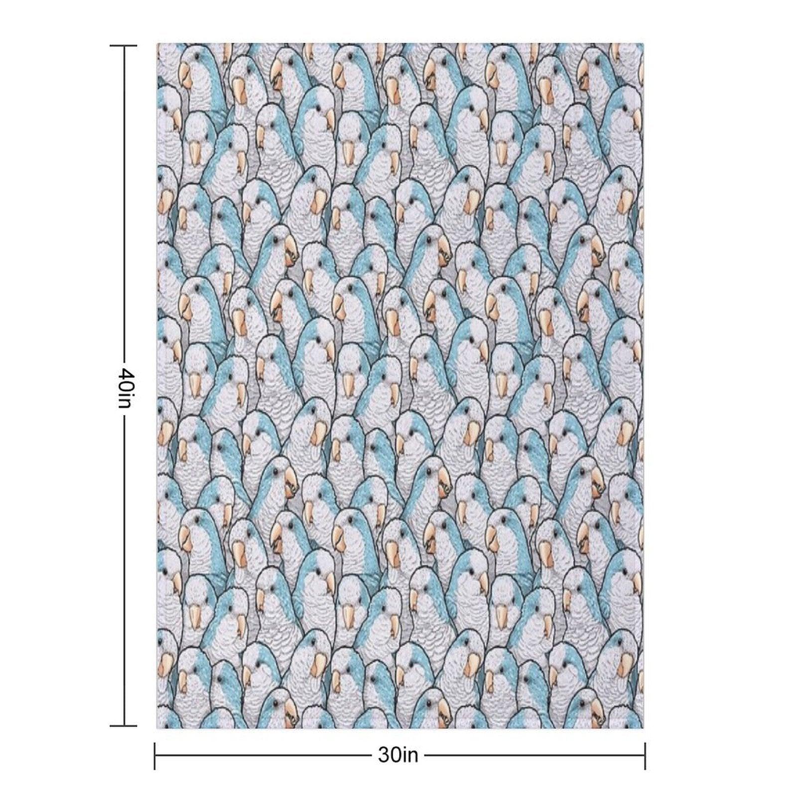 Blue Quaker Monk Parakeets Throw Blanket