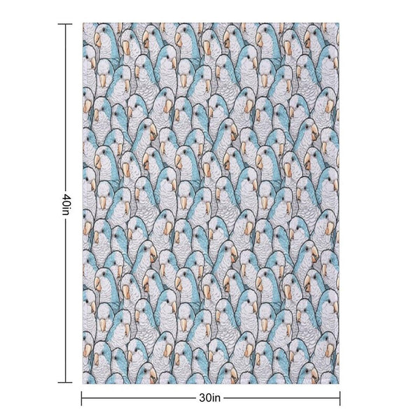 Blue Quaker Monk Parakeets Throw Blanket