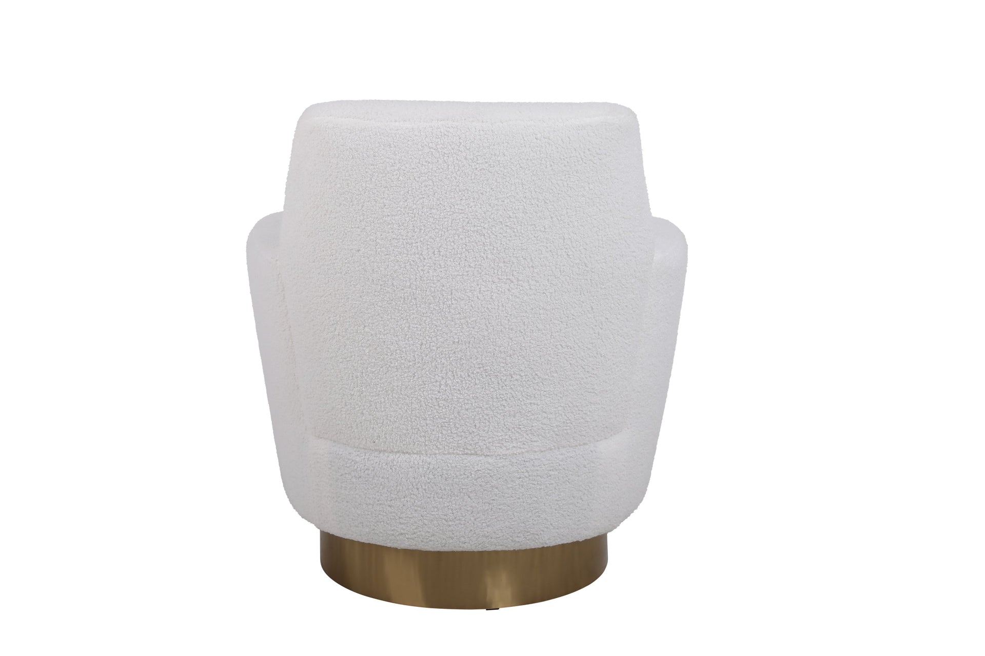 White Velvet Swivel Barrel Chair