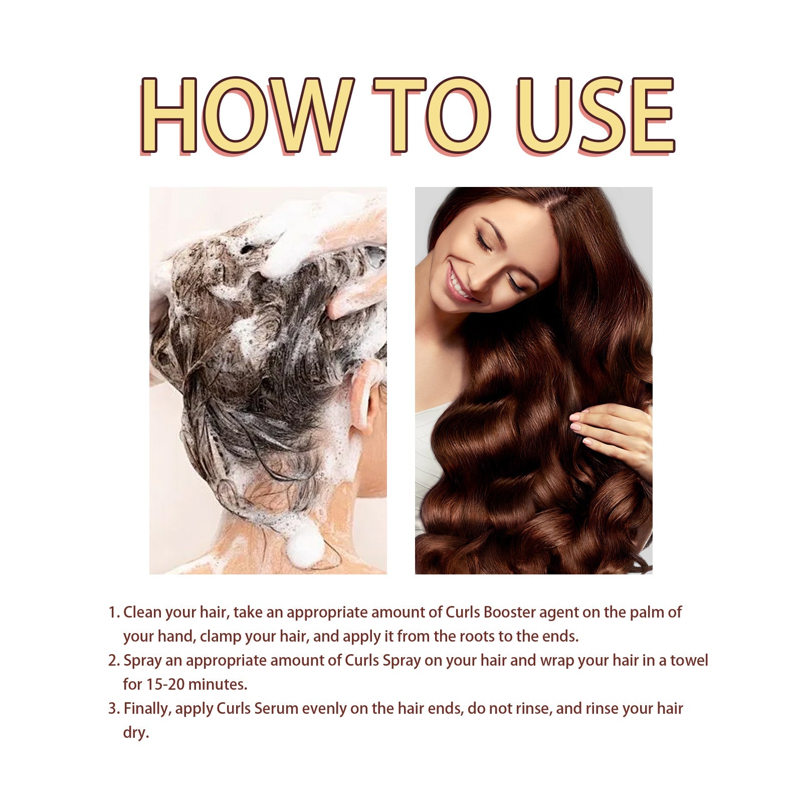 Hair Curling Set, Moisturizing Curly Hair Styling Curly Styling Moisturizing Leave-In Hair Care