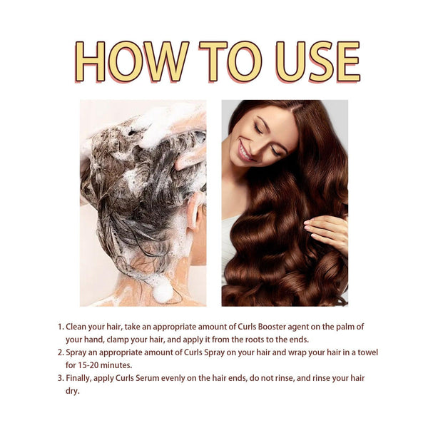 Hair Curling Set, Moisturizing Curly Hair Styling Curly Styling Moisturizing Leave-In Hair Care
