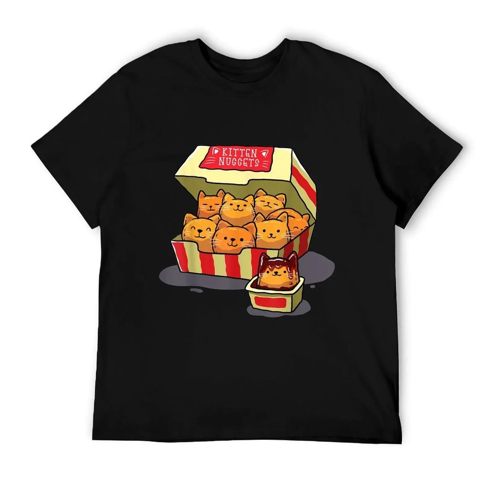 InGENIUS Funny Cat Owners & Gifts Kitten Nuggets Food Pun Cat Lover Gift Chicken Nuggets Unisex-Adults Black Small T-Shirt
