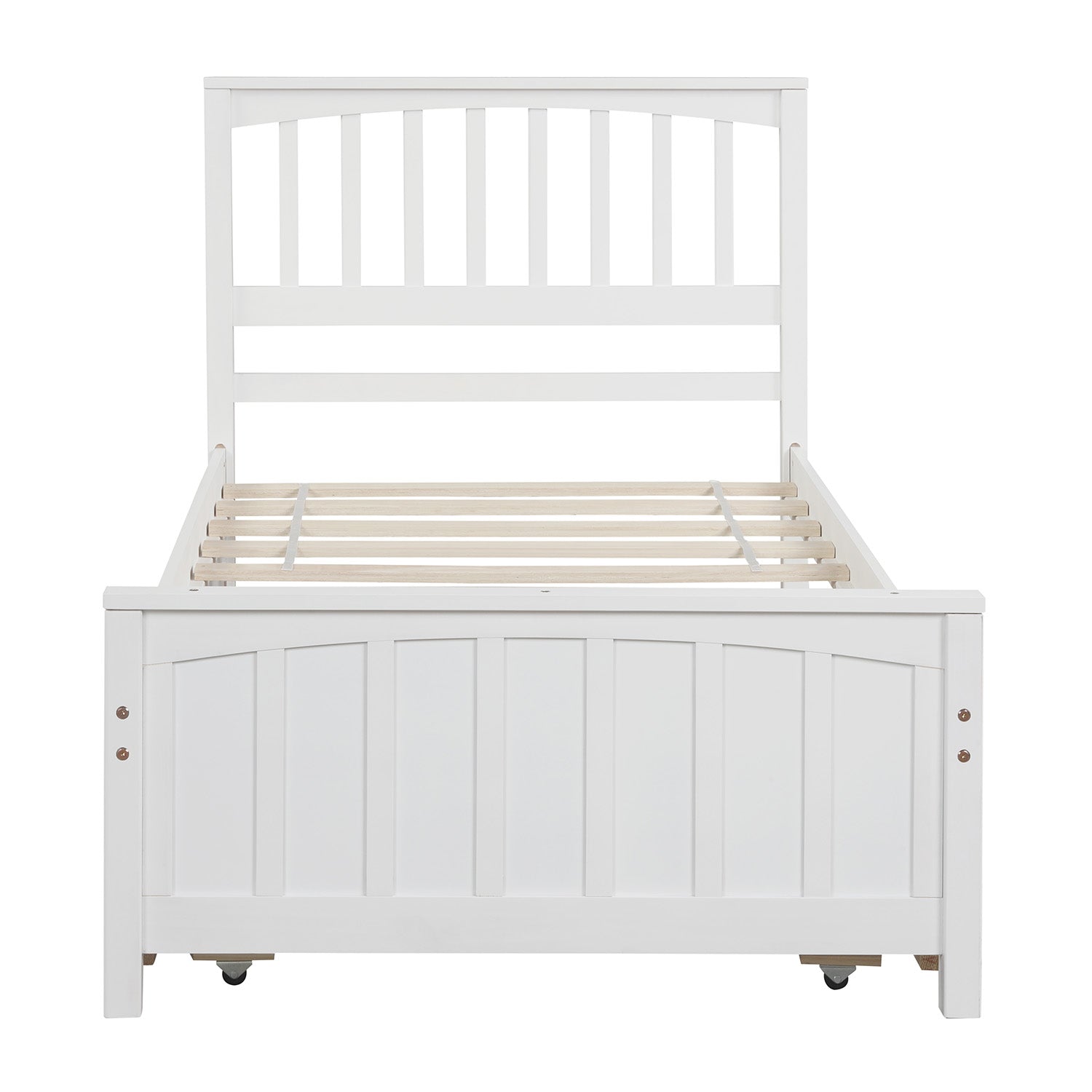 Twin size Platform Bed with Trundle White V.I.P Digital Presence
