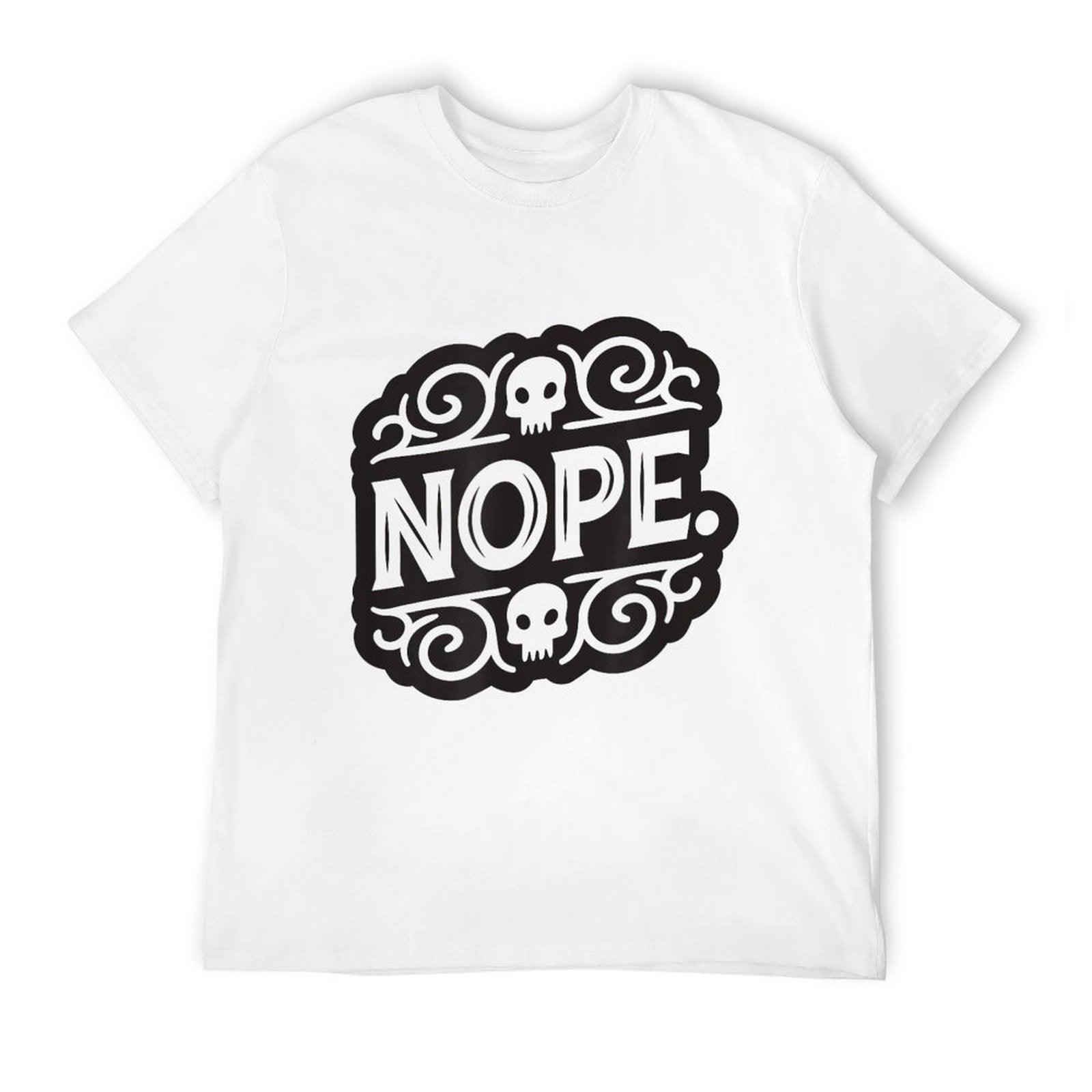 Nope  Ribbed Collar T-Shirt