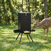90LB Gravity Deer Feeder with 4 Feeding Trays and 4-Leg Stand-Black