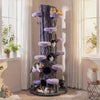 90.5 Inch Tall Multifunctional Cat Tree with Private Condos for Indoor Cats-Purple