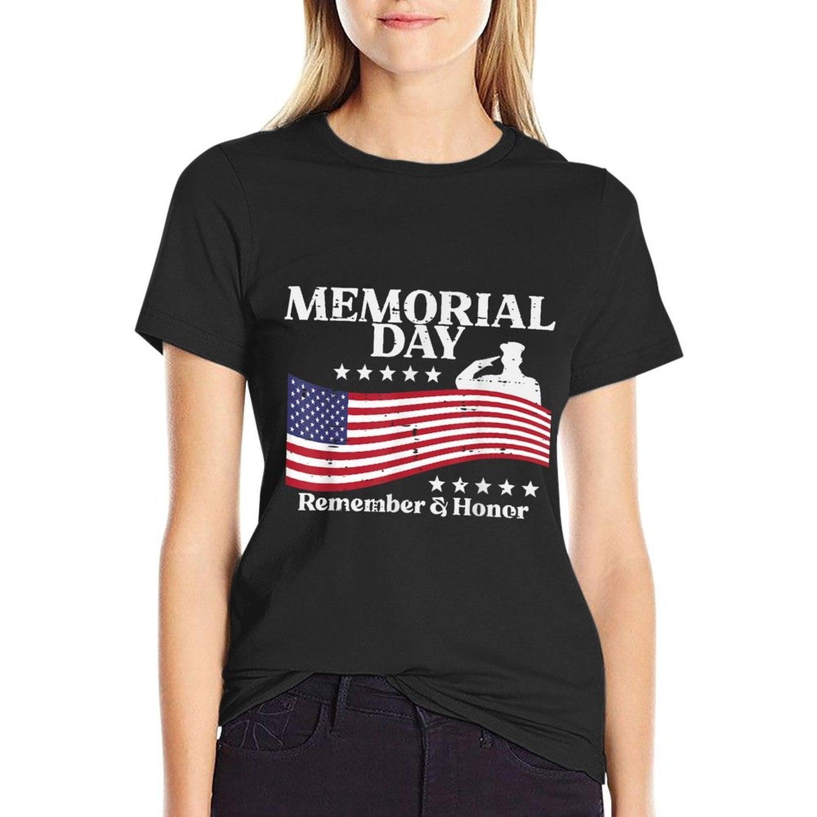 Memorial Day USA Remember Honor Patriot Men Women Kids  Trendy Pattern T-Shirt