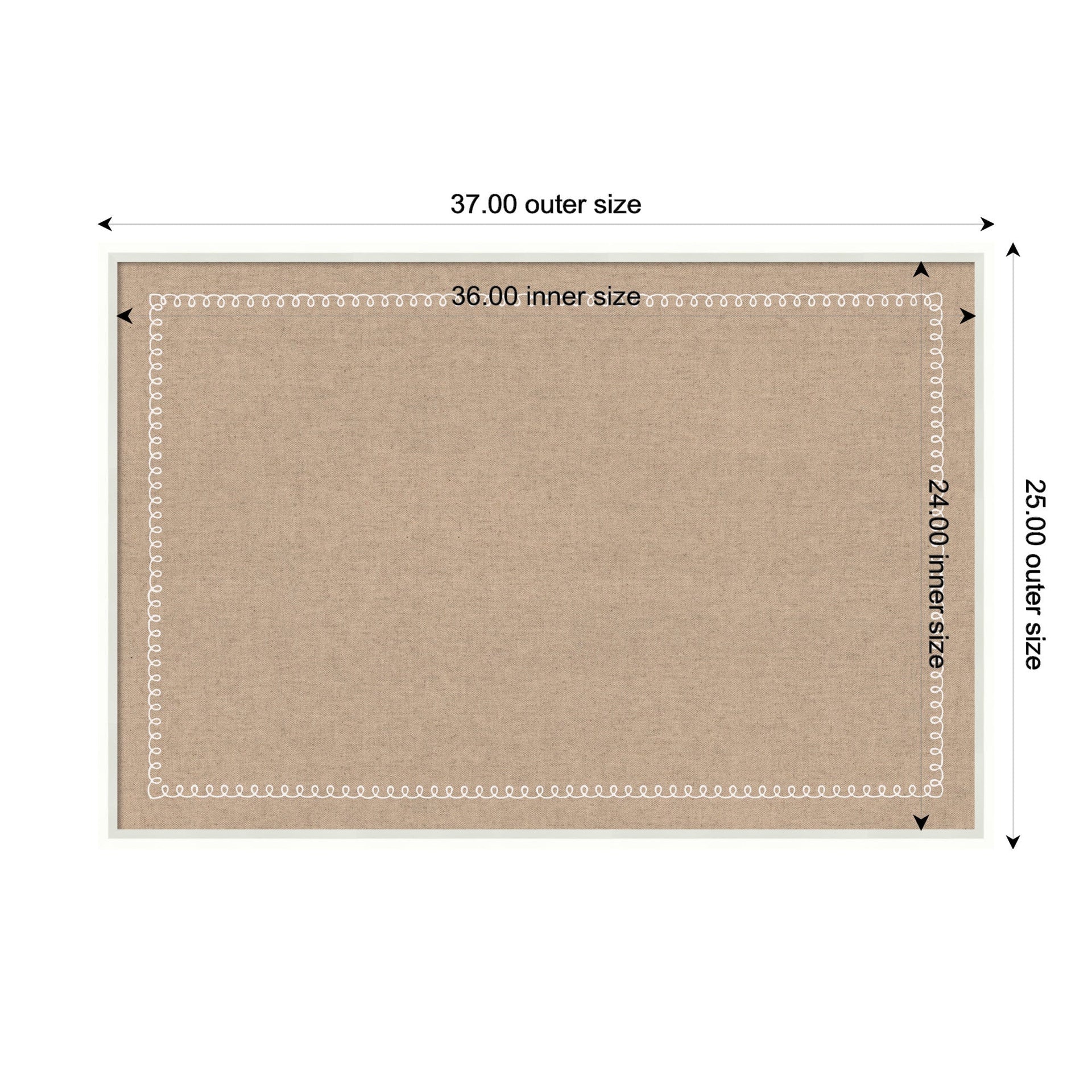 Pinboard White Scalloped Edge