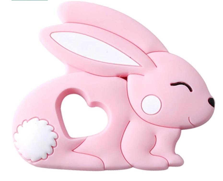 Baby Teether Silicone Rabbit Food Grade Bunny Teether Nursing Teething  Accessories Silicone Animal Teether For Kids and Baby