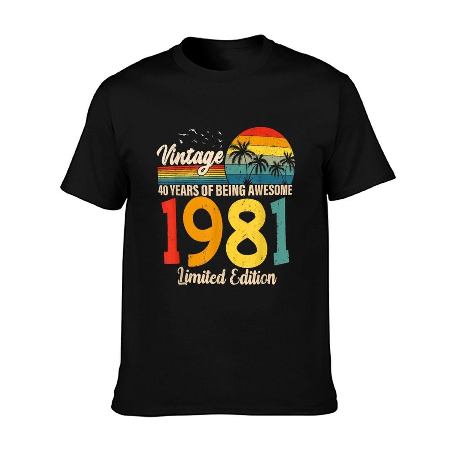 Vintage 1981 40th Birthday 40 Years Old Gift Men Women  Affordable Price T-Shirt