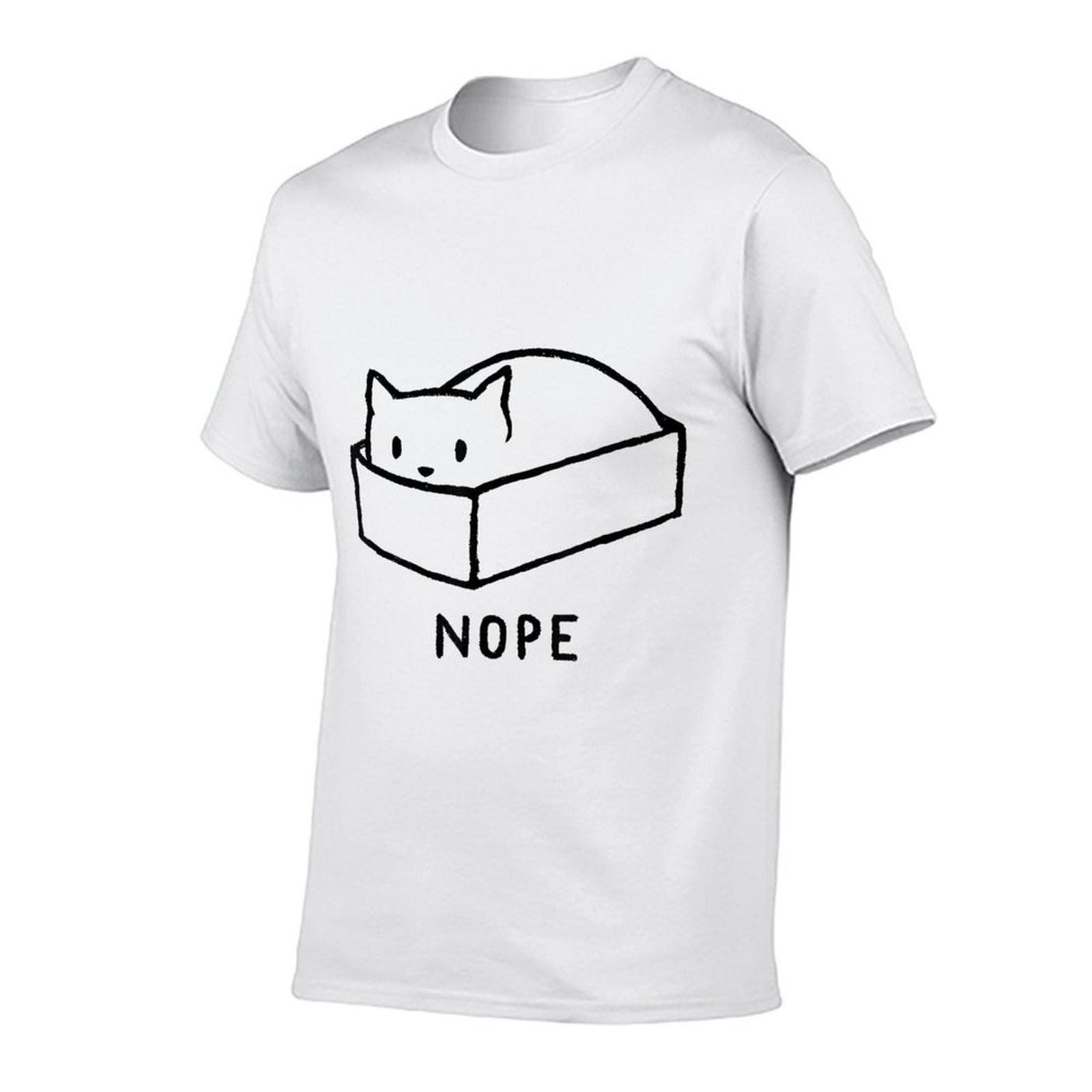 Nope Box Cat Funny For Men Women  Fade-proof Color T-Shirt