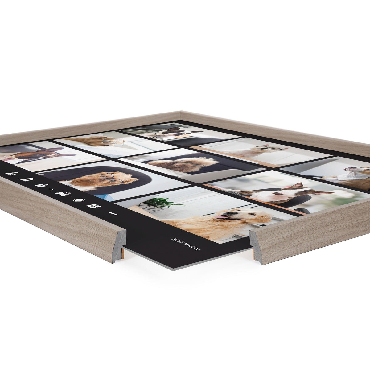 Blake Video Chat Dogs Framed Printed Glass by The Creative Bunch Studio