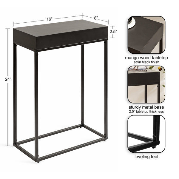 Karlsen Wood and Metal Slim Side Table
