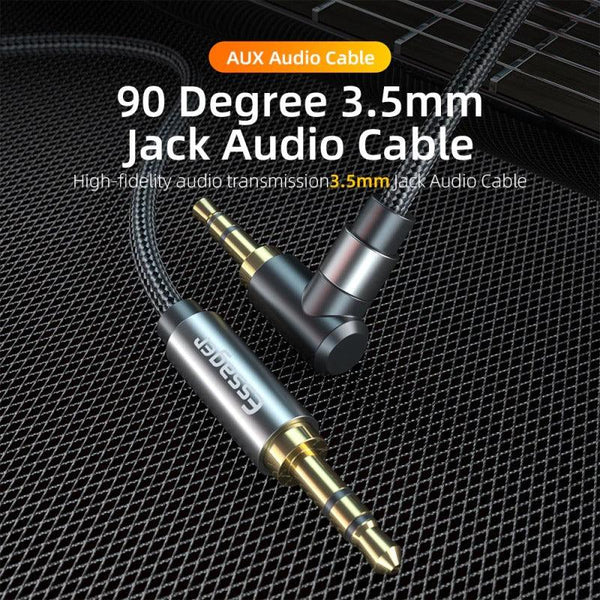 90Degree 3.5mm Right Angle AUX Audio Cable Jack For Headphone Extension Wire