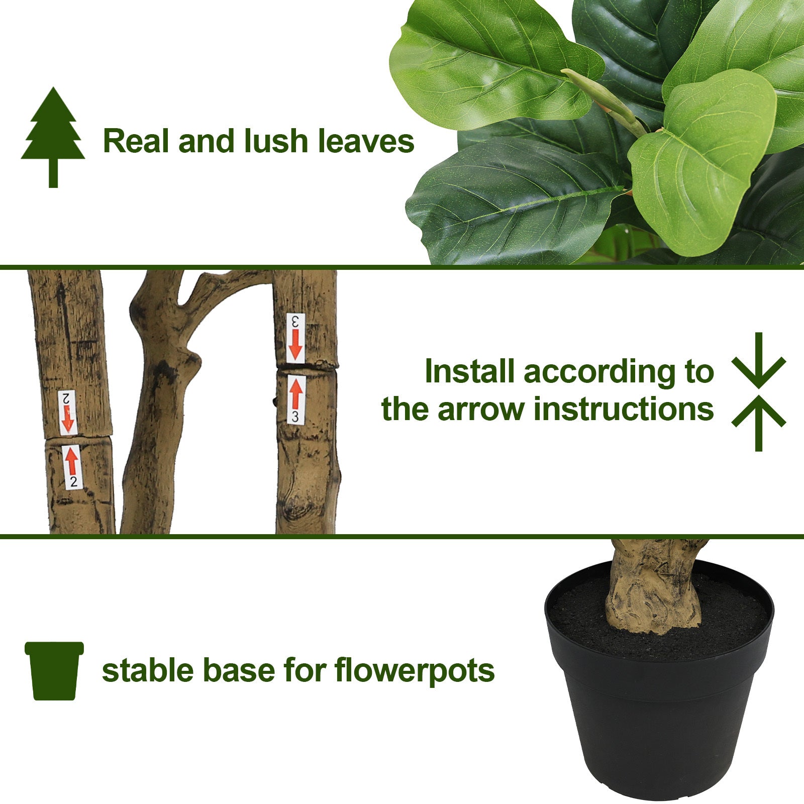 7FT Tall Artificial Banyan Tree Silk Plant – Large Faux Greenery with Natural Look Leaves for Indoor Outdoor Home Office Decoration, Potted Fake Tree, 1pc/set