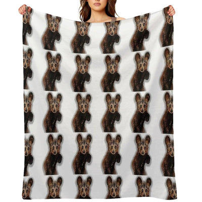 Cute Bear Drawing Throw Blanket