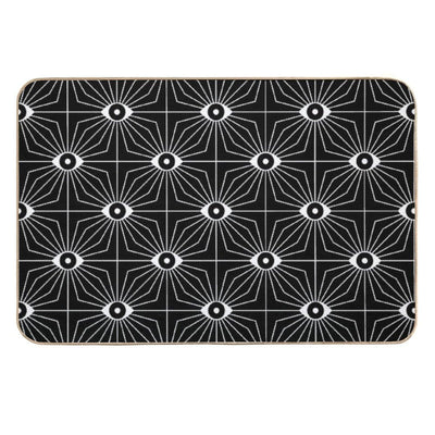 Electric Eyes - Black And White  Toxin-Free Bath Mat