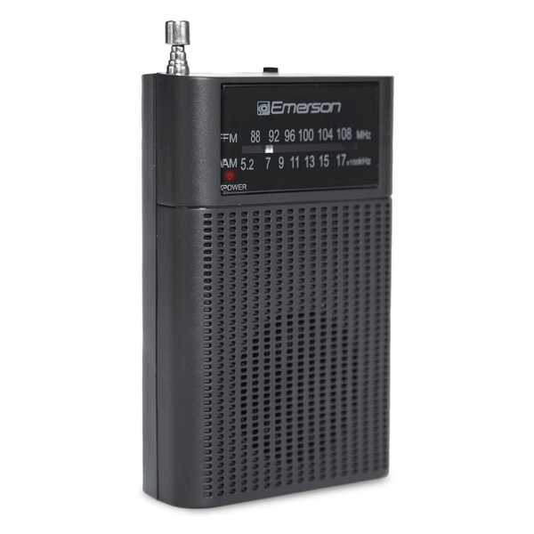 Emerson Portable AMFM Radio with Built-In Speaker and Easy Removable Belt Clip