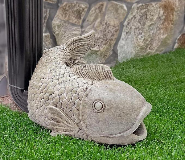 Fish Statues Gutter Downspout Extension Statues Garden Decoration,Resin Statue Outdoor Decor,Animal Downspout Diverter,Decorative Gutter Extension,3