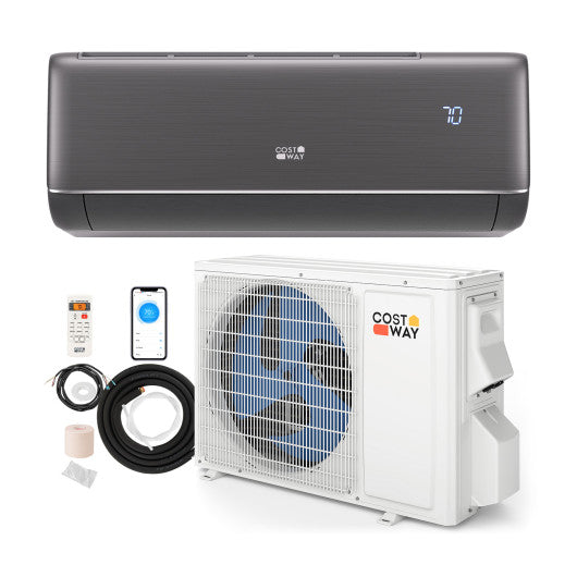 GreyVolt Series 9100 BTU 20.5 SEER2 115V WiFi Enabled Mini Split AC Compatible with Alexa Gray