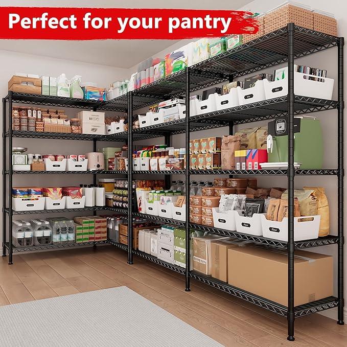 REIBII 5-Tier Heavy Duty Metal Wire Shelves, Industrial Style, 61.7