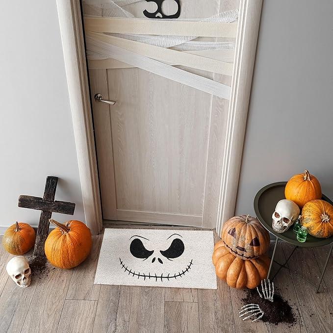 Gertmenian Nightmare Before Christmas Coir Doormat - 2x3 Welcome Mat (2-Pack), Ideal for High Traffic Areas in Front Door, Garage, Entryway - Disney Nightmare Jack Skellington, 80024