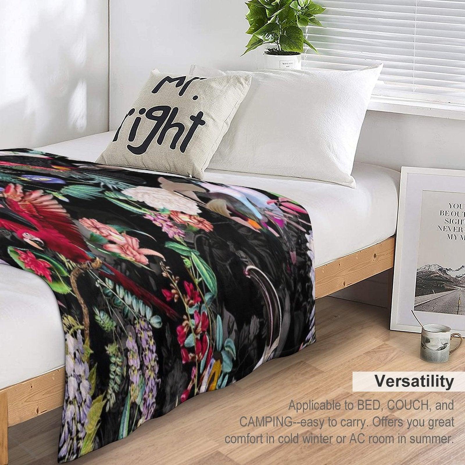 Floral And Birds IX Throw Blanket