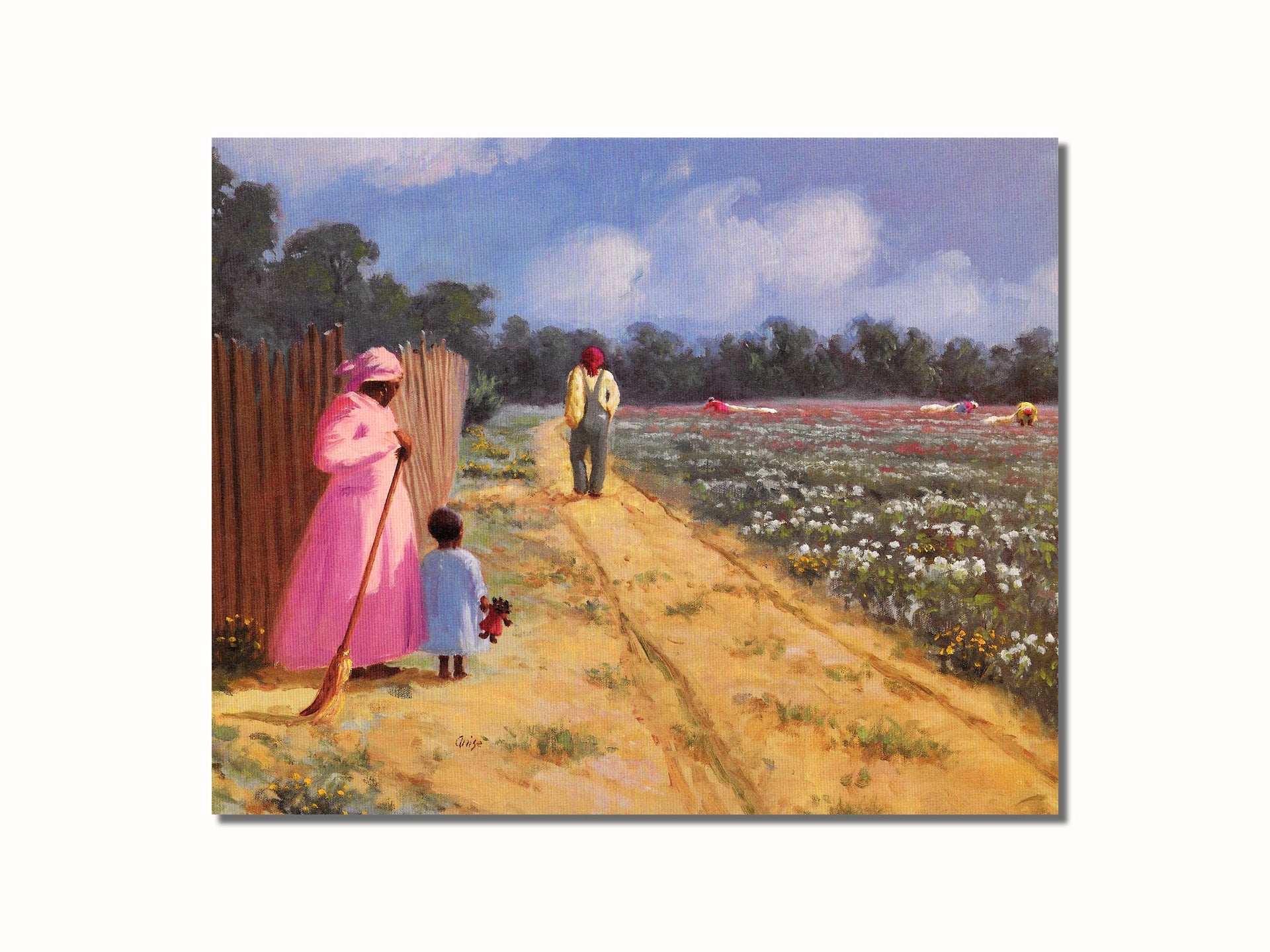 African American Art Print – Black Family Artwork 8x10 Cotton Field Wall Art