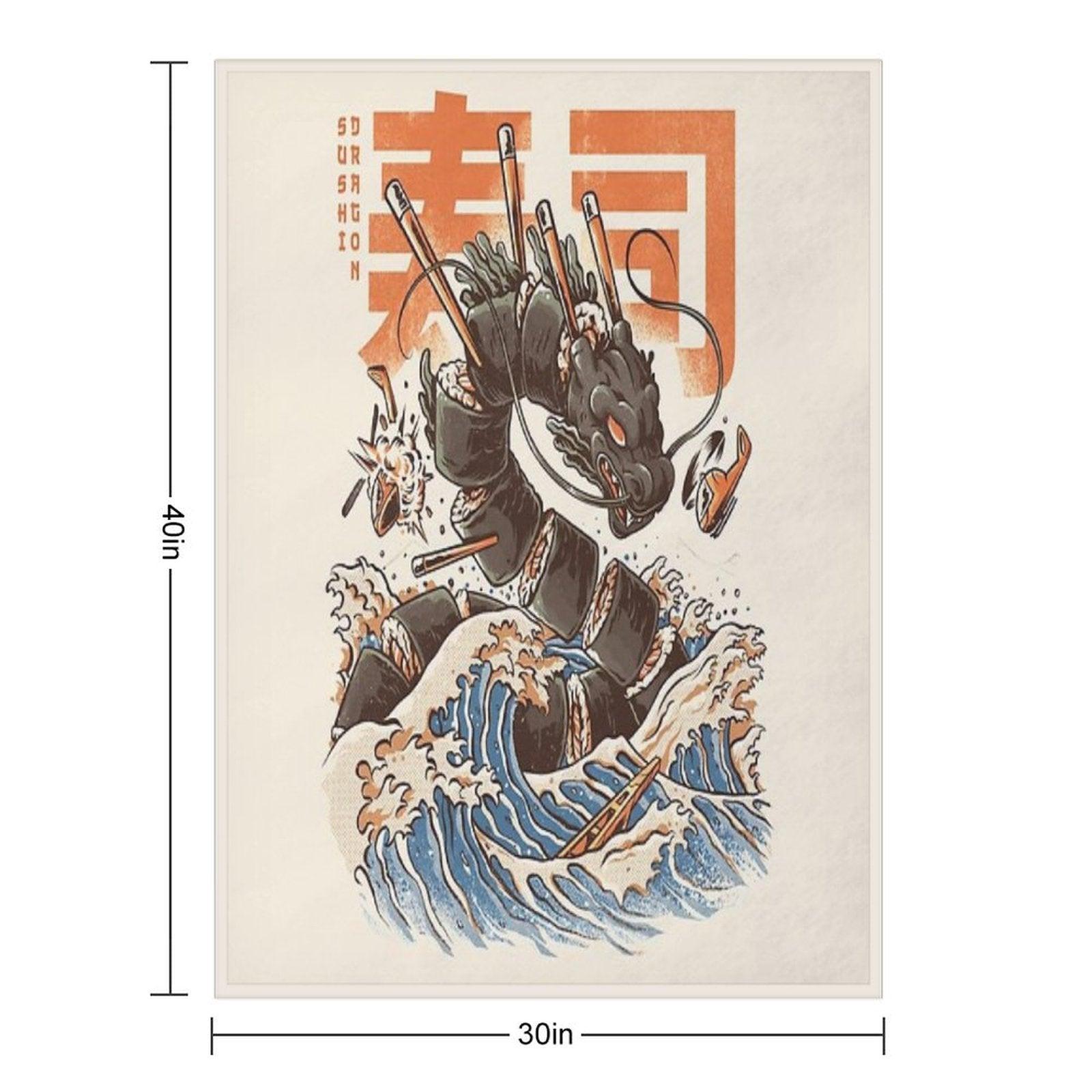 Great Sushi Dragon Throw Blanket