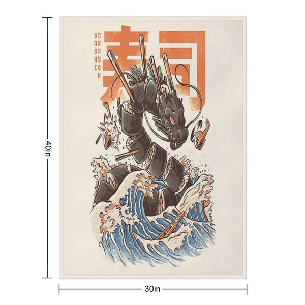 Great Sushi Dragon Throw Blanket