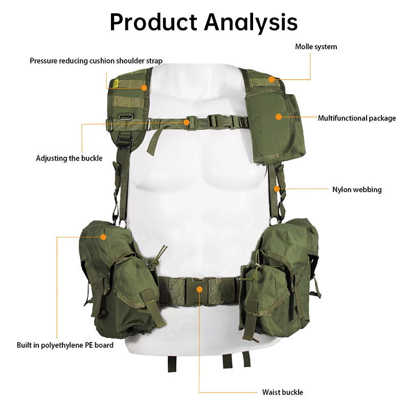 Replicate Russian individual gear: SMERSH tactical vest, MOLLE chest rig – military fan combat equipment for cosplay