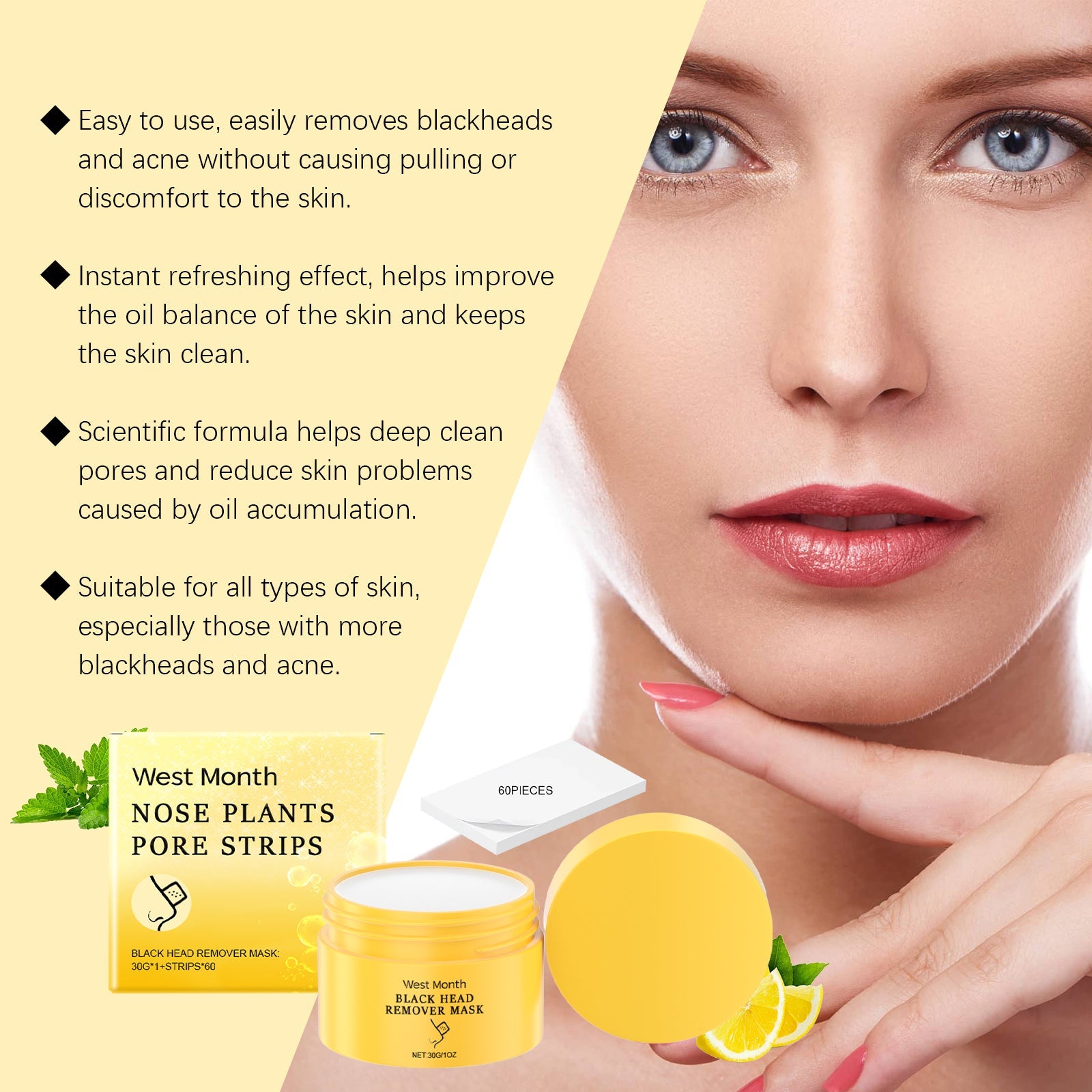 Blackhead Cleansing Nose Mask Gentle Oil Control Cleansing Nose Mask For Blackheads And Acne