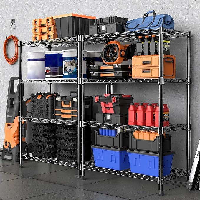 1000 lbs Storage Shelving Steel Heavy Duty 4-Tier Utility Shelving Unit Steel Organizer Wire Rack for Home,Kitchen,Office (13.7