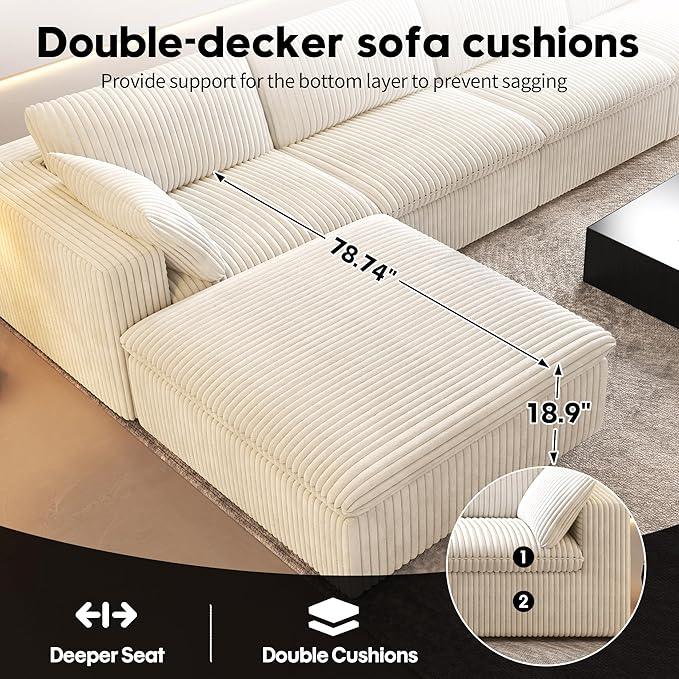 Oversized Modular Sectional Cloud Couch,157.5