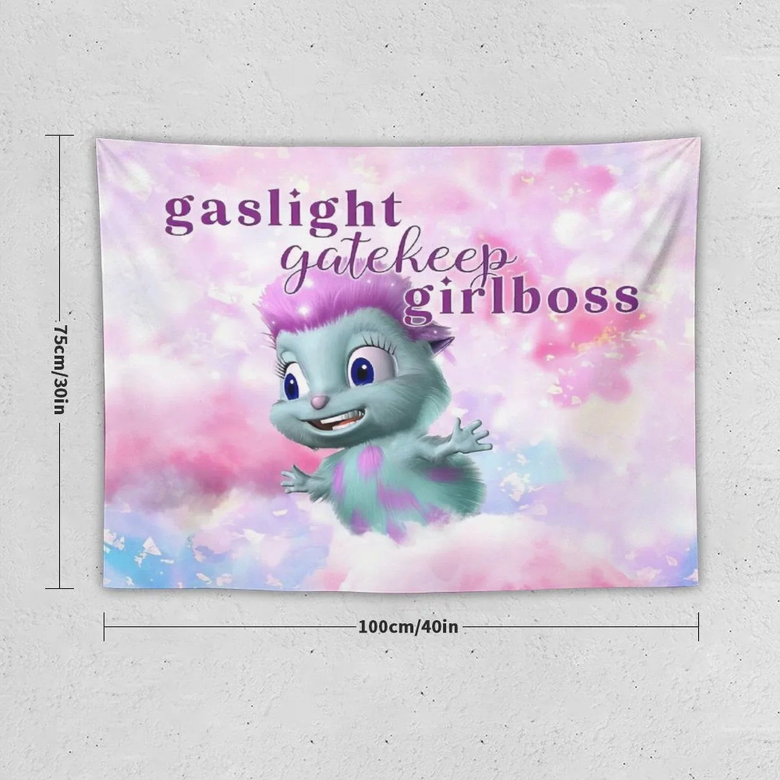 Bibble Beliefs -  Happiness Gaslight Gatekeep Girlboss Tapestry