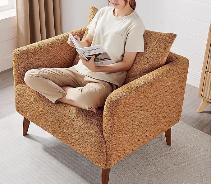 Oversized Accent Chair Modern Boucle Armchair for Living Room Sets of 2 - 37
