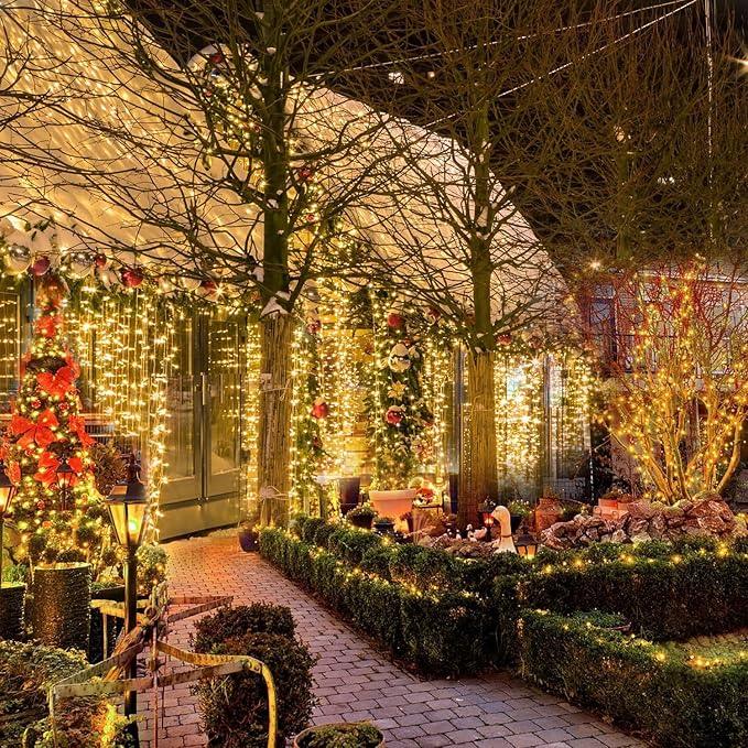 2 Pack Solar String Lights Outdoor, 200 LED Extra-Long 78 FT Solar Lights Outdoor with 8 Lighting Modes, IP65 Waterproof for Garden, Patio, Xmas, Balcony, Wedding, Party (Warm White)