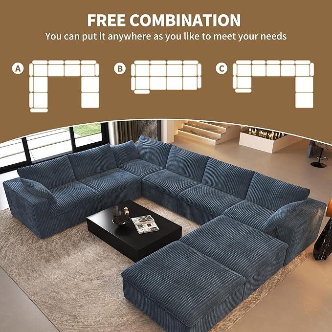Oversized Modular Sectional Cloud Couch,157.5