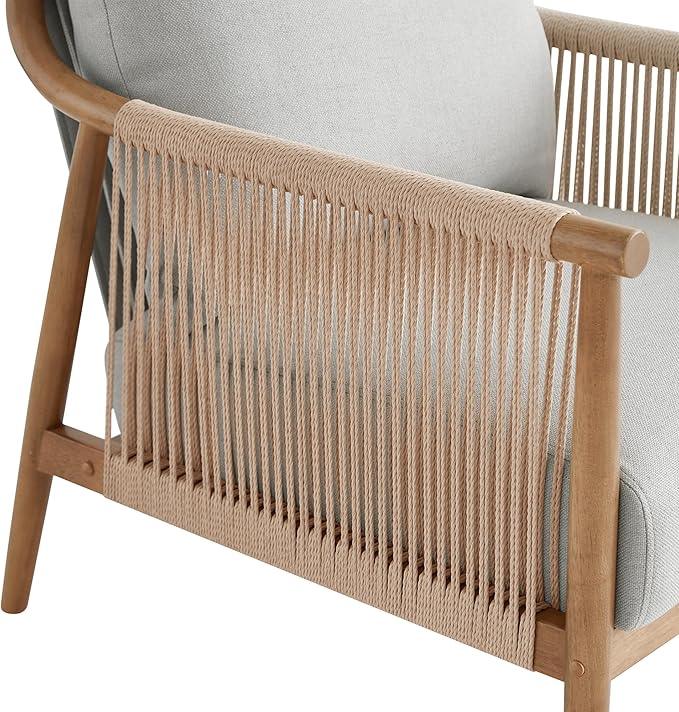 CHITA Braid Armchair Set of 2, Modern Accent Chair for Living Room, Light Grey