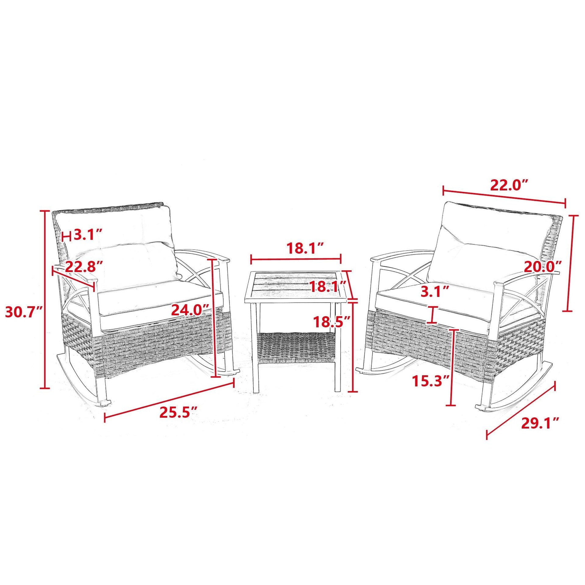Outdoor Rocking Rattan Set