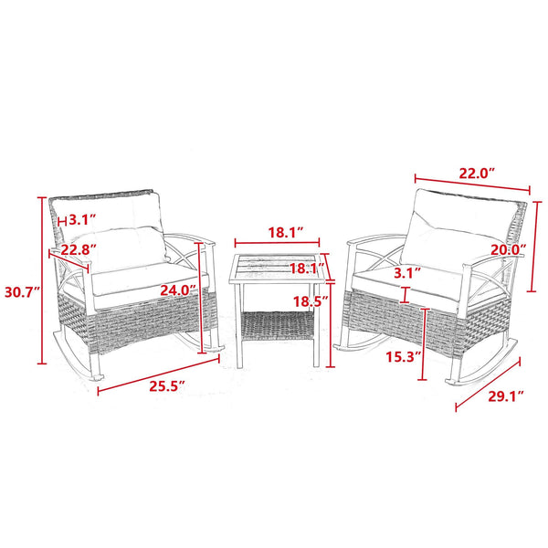 Outdoor Rocking Rattan Set